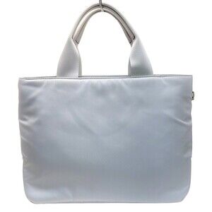 PRADA Padded Quilted Tote Bag Blue Ice Pockets